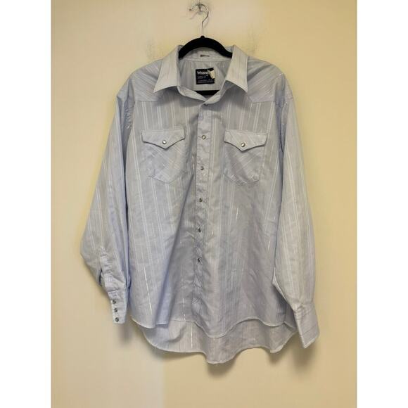Vintage Wrangler Cowboy Cut Pearl Snaps Button Down Shirt 90s - Picture 1 of 7